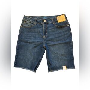 Thereabouts Girls Bermuda Denim Shorts size 14 Blue Adjustable Waist Stretch